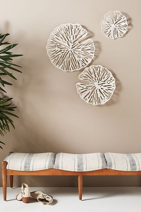 Sand Dollar Wall Hangings, Set of 3 | Anthropologie Foyer Table Decor, Coral Walls, Home Beach, Beach Bedroom, Pantone Colors, Wall Decor Set, Beach Condo, Sand Dollar, Boho Wall Decor