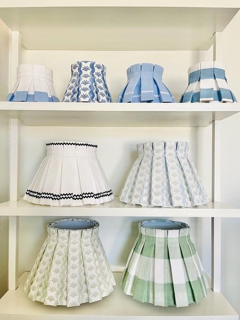 Box Pleat Blue & White Stripe Lampshade 100% Cotton - Etsy Pleated Lampshade, Pendant Light Kit, Lampshade Makeover, College House, Lampshade Designs, Blue Nursery, Candle Sizes, Pillow Fabric, Ric Rac