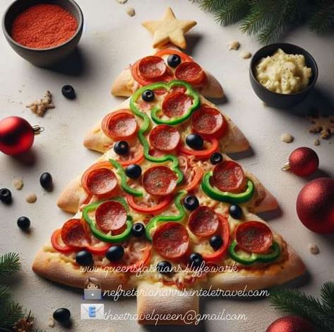 3. Christmas Tree Pizza: Ingredients:... - Nefreteria Harris Christmas Pizzas, Wreath Pizza, Christmas Tree Pizza, Pizza Tree, Christmas Pizza, 3 Christmas Tree, Kids Pizza, Pizza Shapes, Diy Pizza