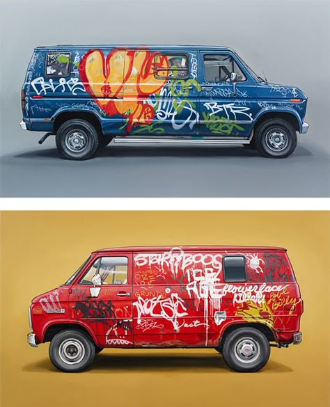 The Inspiration Grid : Design Inspiration, Illustration, Typography, Photography, Art, Architecture Painted Vans, Car Fix, Car Artwork, Concept Car Design, Graffiti Designs, Car Illustration, Vehicle Paint, Truck Design, Grid Design