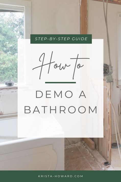 How To Add A Bathroom To Your House, How To Demo A Bathroom, Bathroom Demolition Diy, Bathroom Demo, Bathroom Downstairs, Easy Diy Home Projects, Home Depot Bathroom, Beautiful Master Bathrooms, Bathroom Makeovers