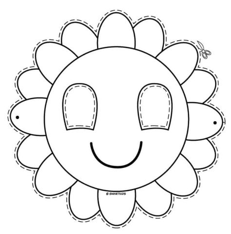 Flower Mask For Kids, Flower Mask Design, Kids Mask Template Free Printable, Mask Flower, Flower Mask, Moon Festival, School Worksheets, Flower Template, Mask For Kids