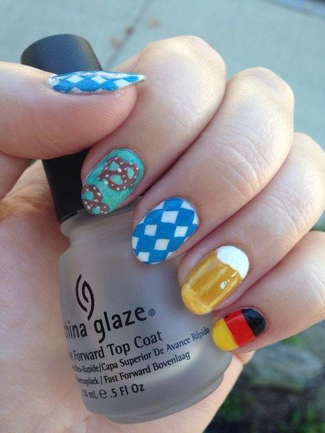 Oktoberfest Nails Oktoberfest Hairstyle, Europe Nails, Long Acrylic Nail Designs, Japanese Nail Art, Simple Gel Nails, Inspired Nails, Festival Nails, The C, Cute Nail Designs