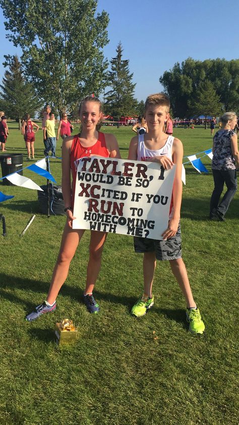 Cross Country (( : #Hoco Cross Country Hoco Signs, Senior Night Posters Cross Country, Cross Country Posters High Schools, Country Hoco, Homecoming Asks, Prom Posals, Dance Asks, Sadies Proposal, Cute Hoco Proposals