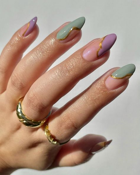 Lights Lacquer, Lilac Nails, Edgy Nails, Minimal Nails, Almond Acrylic Nails, Fabulous Nails, Pretty Acrylic Nails, Chic Nails, Best Acrylic Nails