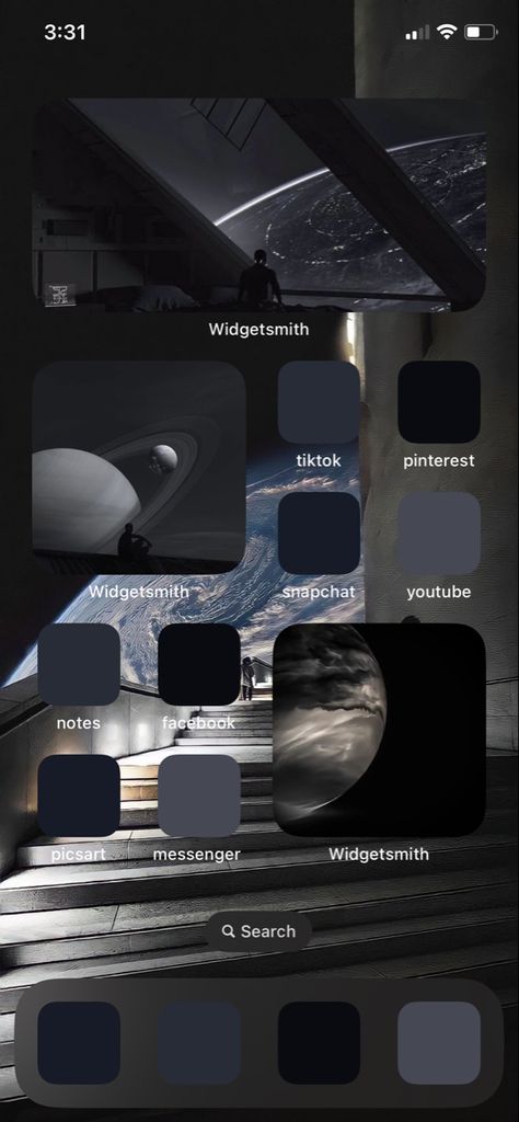 Futuristic Homescreen Layout, Space Themed Wallpaper Iphone Aesthetic, Space Themed Wallpaper Iphone, Home Page Ideas Iphone, Phone Themes Space, Space Iphone Layout, Space Themed Homescreen, Dark Blue Homescreen Layout, Space Iphone Theme