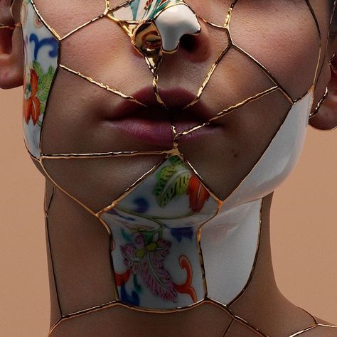 Kintsugi Art, Drag Make-up, Arte Peculiar, Wallpaper Pastel, Photography Inspo, Face Art, Art Reference Photos, Aesthetic Art, Icon Design