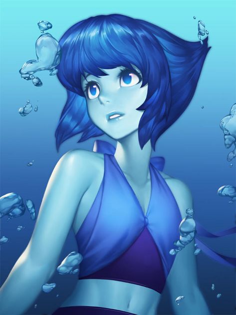 Su Fanart, Steven Universe Lapis, Lapis Lazuli Steven Universe, Lapis And Peridot, Steven Universe Wallpaper, Universe Images, Cartoon Fun, Blue Skin, Under The Water