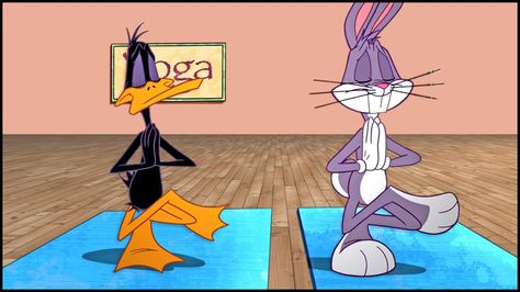 Bugs and Duffy Yoga Cartoon, Yoga Humor, Steel Superman, Yoga Kids, Daffy Duck, Do Yoga, Free Yoga, Yoga Classes, Bugs Bunny