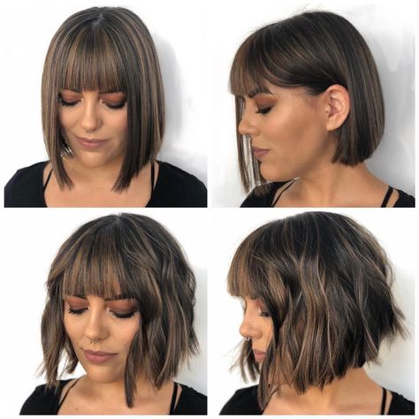 Fringe Bob Haircut, Cool Apps, Straight Fringe, Short Hair Fringe, Straight Bob Haircut, Wavy Bob Haircuts, Diy Hair Color, Hair Adviser, Bob Hairstyles With Bangs