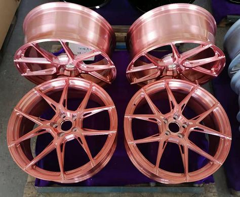 Rose gold brushed wheels manufacture with 12,000 tons forging, JOVA FORGED WHEELS company OEM size are 16 17 18 19 20 21 22 23 24 inch, call or text +86 18819367688 jova@jovawheels.com. Rose gold brushed rims, Rose gold alloy wheels, rose gold wheels for sale Rose Gold Car Accessories, Rose Gold Wheels, Car Gold, Rose Gold Car, Black Chrome Wheels, Audi Wheels, Rose Gold Rims, Porsche Wheels, Bronze Wheels