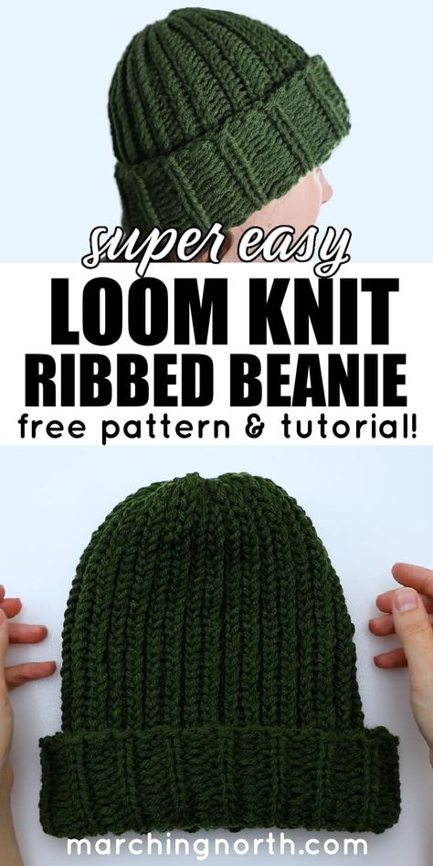 Round Loom Beanie Pattern, Simple Loom Knitting Projects, Knitting Loom Beanie Patterns, Beanie Loom Pattern, Loom Knit Bucket Hat Pattern, Knifty Knitter Hat Patterns, Circle Loom Hat Patterns, Loom Knit Hats Patterns, Round Loom Hat Patterns Free