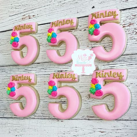 Number Sugar Cookies 5 Cookies Number, Hi Five Birthday Cookies, Number 8 Cookies Decorated, Number 5 Cookies, Number 5 Cookies Decorated, Number Cookies Decorated, Number Cookies, Happy Birthday Cookie, Rapunzel Birthday Party