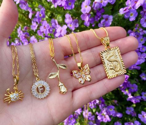 Gold Plated Butterfly Charm Necklace For Gifts, Layered Necklaces Gold Butterfly, Luxury Butterfly Charm Necklace For Women, Gold Plated Butterfly Necklace With Charm, Luxury Gold Butterfly Charm Necklace, Butterfly Necklace Gold, Gold Butterfly, Circle Necklace, Affordable Jewelry