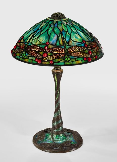 TIFFANY STUDIOS | "DRAGONFLY" TABLE LAMP | Dreaming in Glass: Masterworks by Tiffany Studios | 20th Century Design | Sotheby's Lamp Shades Living Room, Shades Living Room, Unique Lamp Shades, Tiffany Ceiling Lights, Stained Glass Lamp Shades, Lampe Art Deco, Studio Lamp, Stained Glass Lamp, Tiffany Lighting