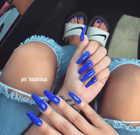 Nails And Toes, Blue Acrylic Nails, Hair Skin Nails, Acrylic Nails Coffin, Prom Nails, Nail Shop, Long Acrylic Nails, Gorgeous Nails, Nails On Fleek