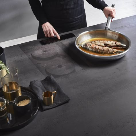 Invisacook: the invisible induction cooktop - Infinity - The Engineered Surface Induction Cooktop Kitchen, Invisible Induction, Modern Kitchen Stoves, Kitchen Cooktop, Fridge Pantry, Kitchen Fridge, Kitchen Addition, Induction Range, Pantry Cabinets