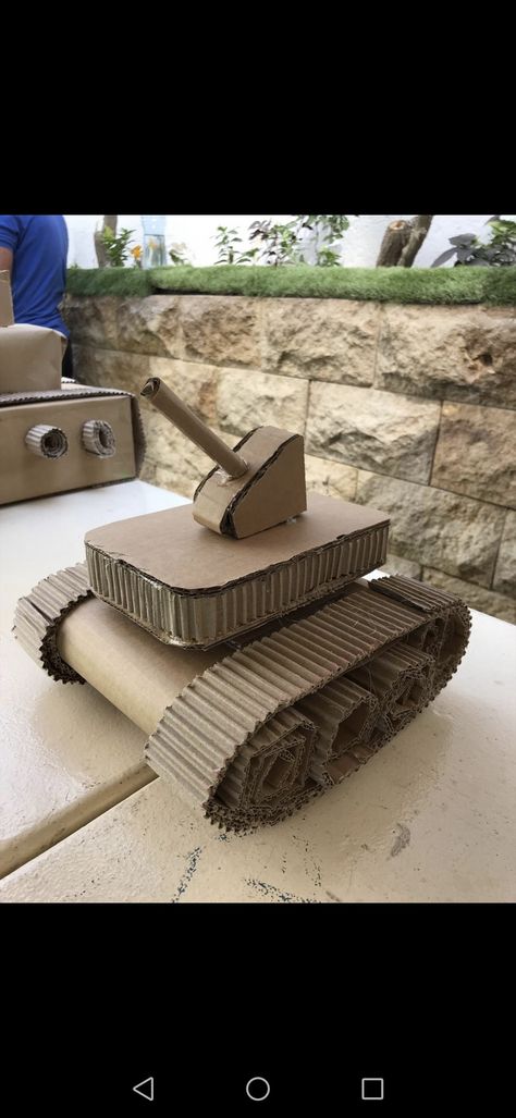 Cardboard Tank, Recycle Cardboard, Build Tank, Car Box, Box Car, School Ideas, Origami, Recycling, Building