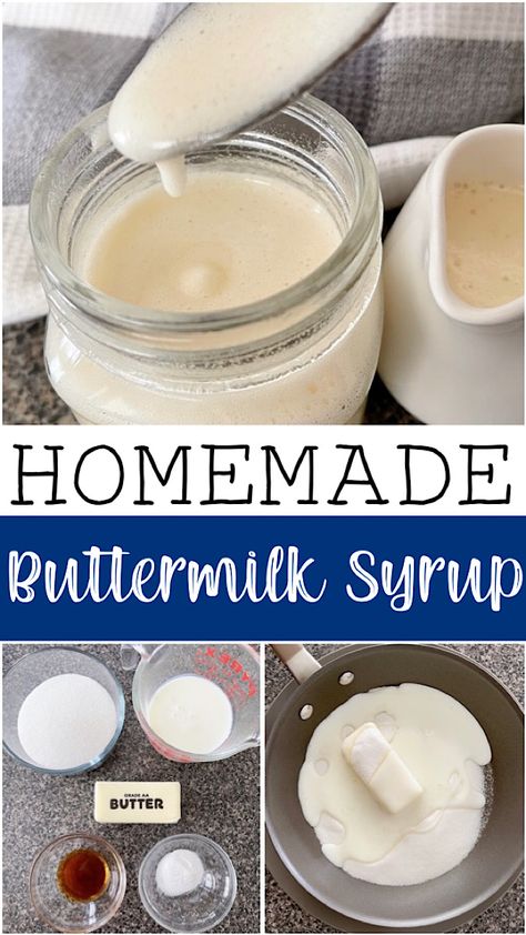 This easy homemade buttermilk syrup recipe is sure to become a favorite. Perfect for pancakes, waffles and French toast, this syrup has just the right balance of sweet and tangy flavor. Get the recipe now! Buttermilk Syrup Recipe, Buttermilk Syrup, Syrup Recipes, Thanksgiving Food Sides, Diy Easy Recipes, Breakfast Specials, Pancake Syrup, Pancake Recipes, Homemade Buttermilk