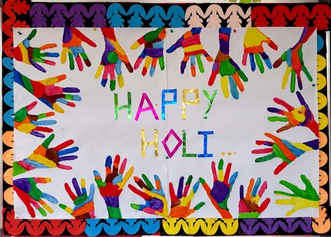 This is the board decor i made for holi in kindergarten school. #holi #holiboarddecor #holidecoration #kindergarten #kindergartenideas #craftideas #kidscraftideas #Holi #holifestival Holi Festival Crafts For Kids, Holi Festival Activities Kids, Holi Preschool Activities, Holi Board Decoration Ideas For School, Holi Board Decoration, Holi Bulletin Board Decoration, Holi Activities For Toddlers, Holi Charts For School, Holi Celebration Ideas Kids