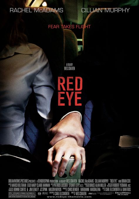 A classic Thriller/Mystery from 2005 starring Rachel McAdams and Cillian Murphy. Cillian Murphy Movies, Eye Movie, Two Door Cinema Club, Brian Cox, Lights Camera Action, Thriller Movies, Rachel Mcadams, Red Eye, Cillian Murphy