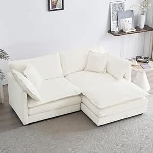 Office Beige, Sofa Cloud, Cloud Couch, Shaped Couch, Couch For Living Room, Couch With Ottoman, Living Room Apartment, Sofa L, White Couches