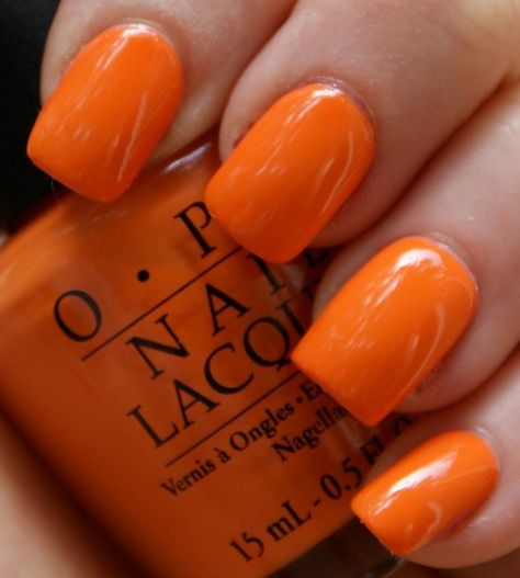 Cute Nail Colors, Opi Nail Colors, Orange Nail Polish, Orange Nail, Nails Only, Opi Nail Polish, Colorful Nail Designs, Glam Nails, Hydrogen Peroxide