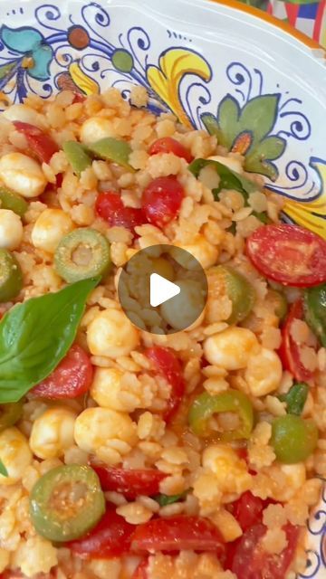 Pastina Pasta, Castelvetrano Olives, Sliced Tomatoes, Mozzarella Pearls, Pecorino Romano Cheese, Pecorino Romano, Romano Cheese, Garlic Clove, Pasta Salads