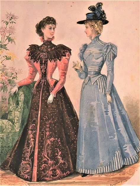 1890s Fashion Plates, 1896 Fashion, 1895 Fashion, 1890 Fashion, Belle Epoque Fashion, 1899 Fashion, 1900 Fashion, 1890s Fashion, Decades Of Fashion