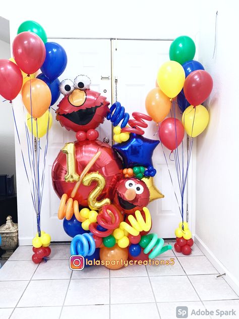 6 Months Photoshoot, Elmo Balloons, Months Photoshoot, Balloon Bouquet, 6 Months, Balloons