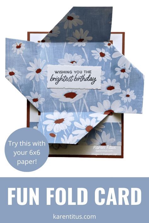 Card Making Pop Up, Folded Card Templates Free Printable, Simple Fold Cards, Easy Fold Cards To Make, Fancy Card Folds Ideas, Back Fold Card, Dsp Fun Fold Cards, Easy Card Folds, Multi Fold Cards Ideas