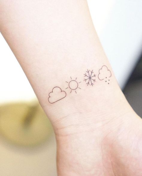 Weather Tattoo Ideas, Weather Tattoos, Weather Tattoo, The Star Tattoo, 2024 Tattoo, Tato Minimal, Airplane Tattoos, Meaningful Tattoo Quotes, Sharpie Tattoos