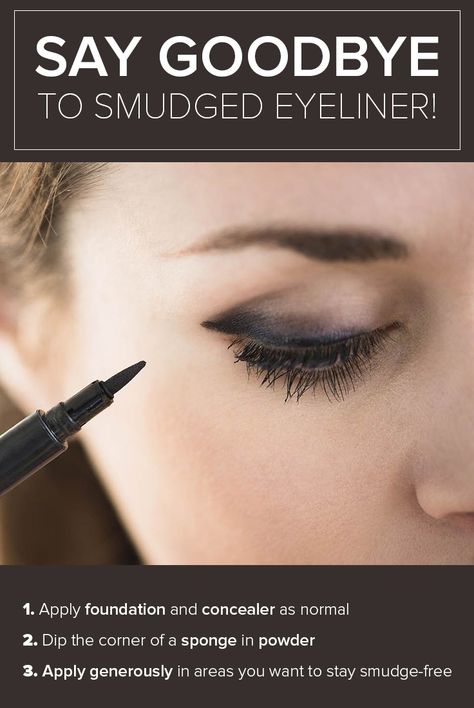 How To Make Eyeliner Stay On All Day, Eyeliner That Stays On All Day, No Smudge Eyeliner, Smudged Eyeliner, How To Do Eyeliner, Eyeliner For Beginners, Simple Eyeliner, Perfect Eyeliner, Eye Liner Tricks