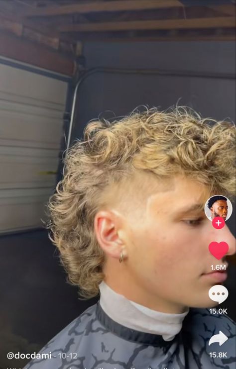 Curly Blond Hairstyles Men, Mullet Perm Hairstyles Men, Curly Mowhak Hairstyle Men, Blonde Curly Mullet Men, Permed Mullet Men, Jj Haircut, Baseball Mullet Haircut, Baseball Flow Haircut, Baseball Haircut Boys