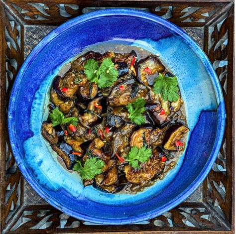 Thai Basil Aubergine Larb Recipe, Squid Salad, Aubergine Recipe, Squash Risotto, Butternut Squash Risotto, Spicy Thai, Thai Basil, Cinnamon Banana, Roasted Tomatoes