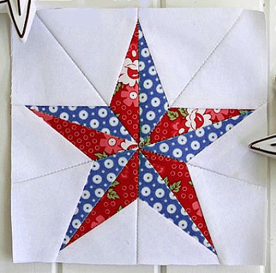 This Christmas Star Can be Used in Many Projects - Quilting Digest Simple Star Quilt Patterns, Star Quilt Patterns Free Simple, Five Point Star Quilt Pattern, 5 Point Star Quilt Blocks Pattern Free, 5 Point Star Quilt Blocks Pattern, Broken Star Quilt Pattern, Christmas Star Quilt Block, 8 Point Star Quilt Pattern, Quilt Star Blocks