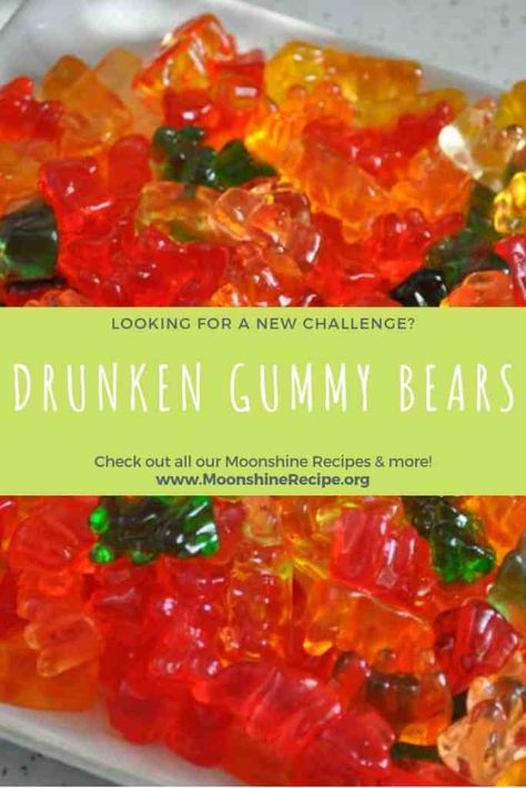 Drunken Gummy Bears 3 Vodka Gummy Bears Recipe, Drunk Gummy Bears, Alcohol Gummy Bears, Drunken Gummy Bears, Pitcher Drink Recipes, Gummy Bears Recipe, Vodka Gummy Bears, Moonshine Cocktails, Homemade Gummy Bears