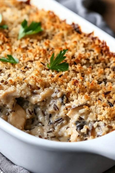 Slow Cooker Ribs Recipe, Chicken Wild Rice Casserole, Healthy Chicken Marinade, Chicken And Rice Recipes, Wild Rice Recipes, Wild Rice Casserole, Chicken Wild Rice, Casserole Side Dishes, Chicken Mushrooms