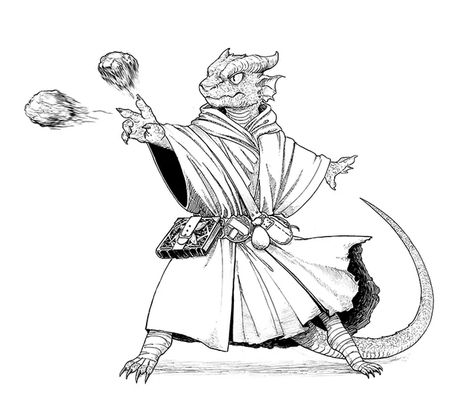 Abberant Mind Sorcerer, Aberrant Mind Sorcerer, Kobold D&d, Dragonborn Sorcerer, Sorcerer Dnd, Dnd Dragonborn, Bw Art, Pathfinder Character, One D