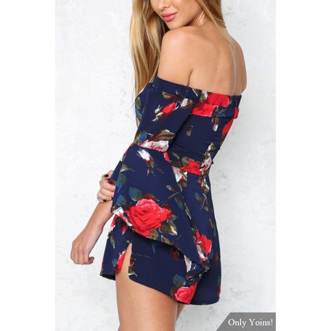 Floral Print Off Shoulder Playsuit with Flared Sleeves ($10) ❤ liked on Polyvore featuring jumpsuits, rompers, playsuit romper, blue rompers, floral bell sleeve romper, floral print romper and flower print romper Bell Sleeve Romper, Hotel California, Floral Print Rompers, Blue Romper, Playsuit Romper, Shoulder Cut, Head Over Heels, Printed Rompers, Look Casual