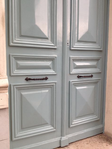 Light blue-green Paris doors Paris Doors, Paris Door, Light Blue Green, Blue Green, Light Blue, Doors, Pastel, Paris, Green