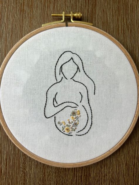 Downloadable PDF pattern with a 20 page stitching and colour guide Midwife Embroidery, Pregnant Embroidery, Pregnancy Embroidery, Midwifery Art, Colour Guide, Pregnant Lady, Jack Jack, Diy Deco, Pregnancy Loss