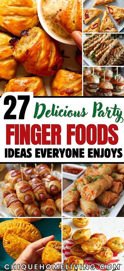 Easy Appetizers For A Party Finger Foods, Easy Yummy Party Food, Appy Ideas Appetizers Finger Foods, Finger Food Night, Appetizers For Sweet 16 Party, Finger Foods With Biscuits, Party Appetizers Birthday, Finger Food Sides For Bbq, Easy Delicious Finger Foods