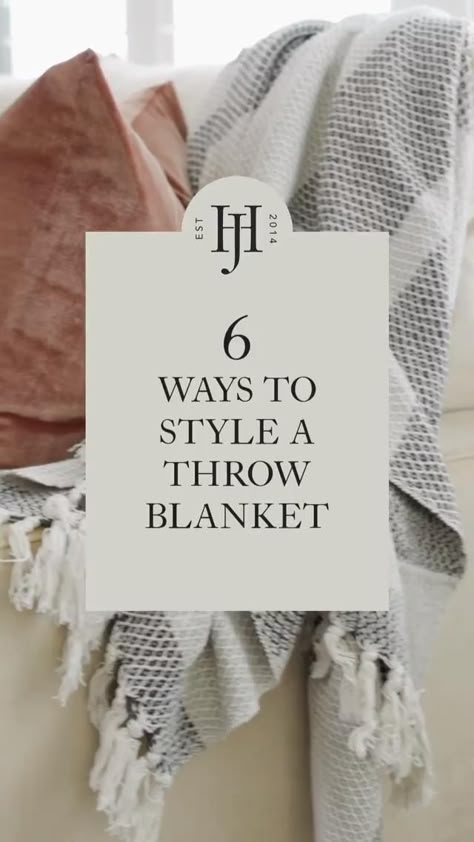 Take a look at these six ways to style a throw blanket! From folded over a sofa to draped over a chair, you're sure to love the way your throw blanket looks with these tips! Copy the link to find the best throw blankets from House of Jade just in time for your fall home refresh! https://www.houseofjadehome.com/collections/throws-1 Throw Blanket Styling Living Rooms, Throw Blanket On Back Of Couch, Blanket Draped Over Chair, How To Lay Blankets On Couch, How To Decorate With Throw Blankets, Styling Blankets On Couch, How To Use Throws In Living Room, How To Drape A Throw Blanket On Chair, How To Style A Throw Blanket Couch