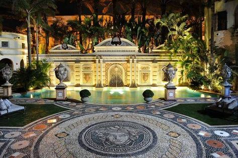 Versace Miami, Versace Hotel, Casa Casuarina, Mansion Hotel, Miami Mansion, Versace Mansion, Extravagant Homes, Mosaic Pool, Versace Home