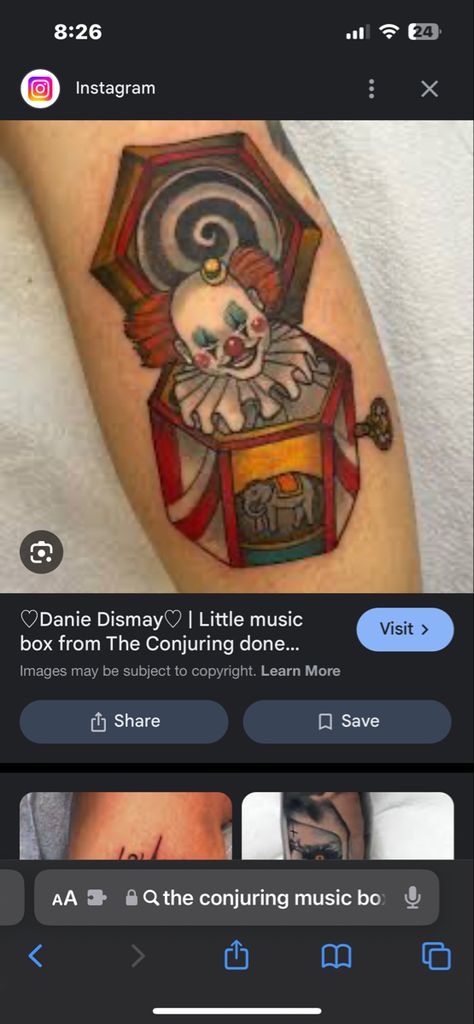 The Conjuring Tattoo, Conjuring Tattoo, Tattoo Music, Arm Tats, Music Tattoos, Tattoo Idea, The Conjuring, Music Box, Tattoos