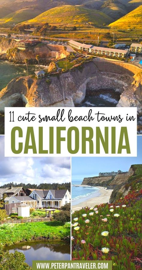 11 Cute Small Beach Towns in California Best California Beach Towns, Best Beach Towns To Live In Us, New Port Beach California, Cool Places In California, California Beach Towns, Summer In California, Best California Beaches, Seaside California, Cali House