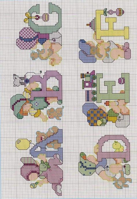 GRAFICOS PUNTO DE CRUZ GRATIS : ABECEDARIOS INFANTILES(52) Cross Stitch Alphabets, Unique Cross Stitch, Cross Stitch Fonts, Nursery Patterns, Baby Cross Stitch Patterns, Alfabet Letters, Cross Stitch Letters, Cross Stitch For Kids, Winter Cross Stitch