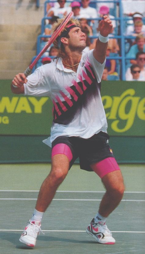 80s Sports Fashion, 90s Athleisure, 80s Sport, 80s Sports, 80s Fashion Men, Tennis Photos, Tennis Wear, Andre Agassi, Athleisure Men