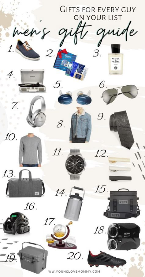 Top Gift Ideas for Men at any age and budget. This men's gift guide features gifts for dads, spouses, brothers, uncles and male friends at all price points. Male Friends, Development Milestones, Travel Crafts, Easy And Healthy Recipes, Gift Guide For Him, Diy For Men, Stay At Home Moms, Traveling With Kids, Family Night